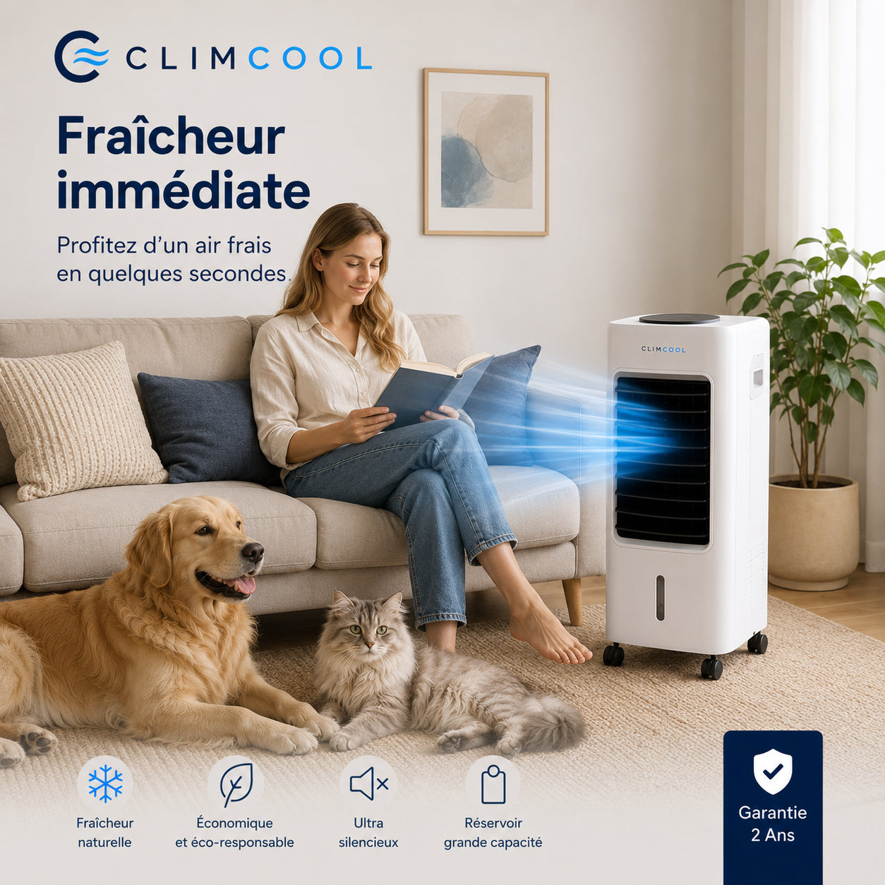 Profitez d'un air plus frais en quelques secondes, sans tuyau ni installation.