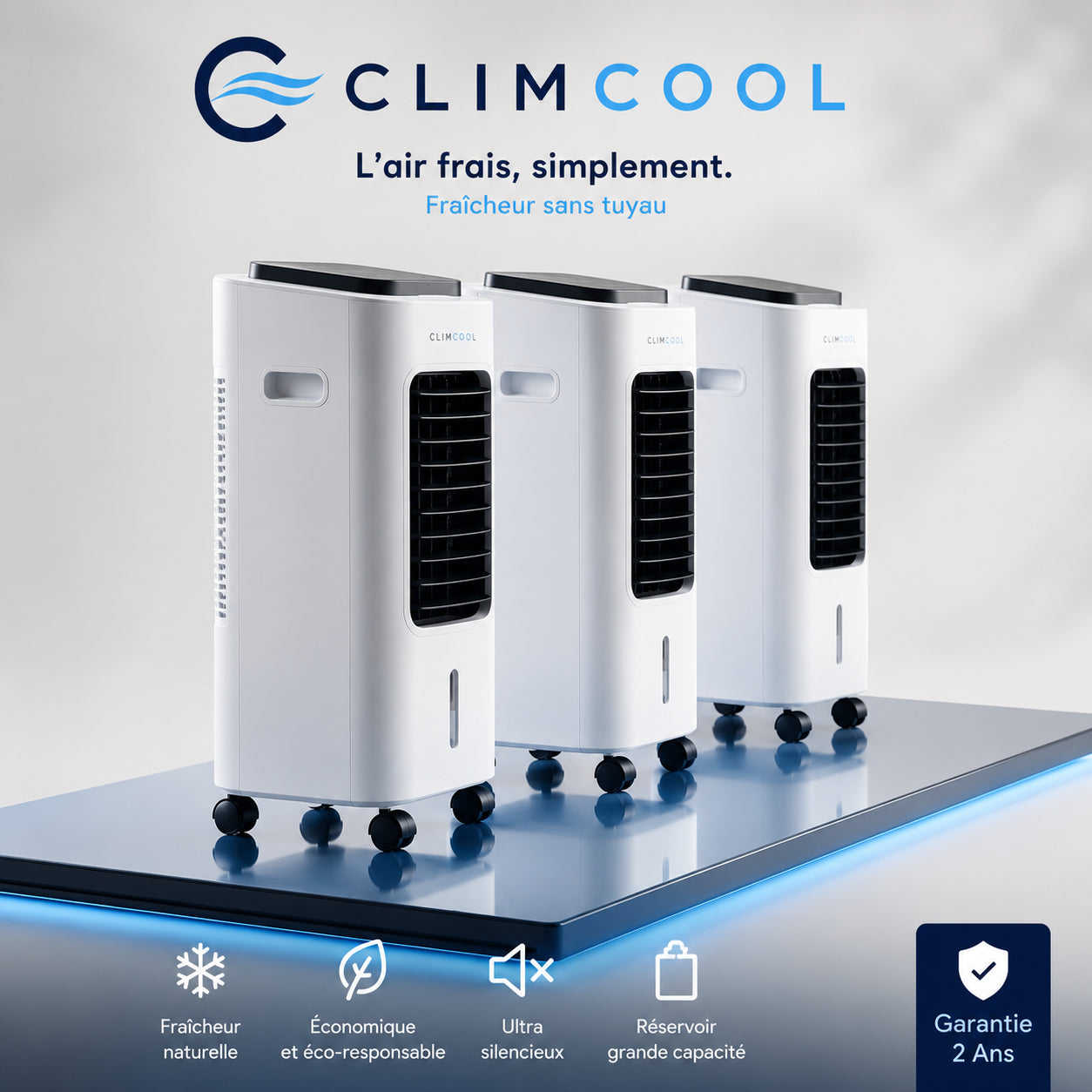 Profitez d'un air plus frais en quelques secondes, sans tuyau ni installation.